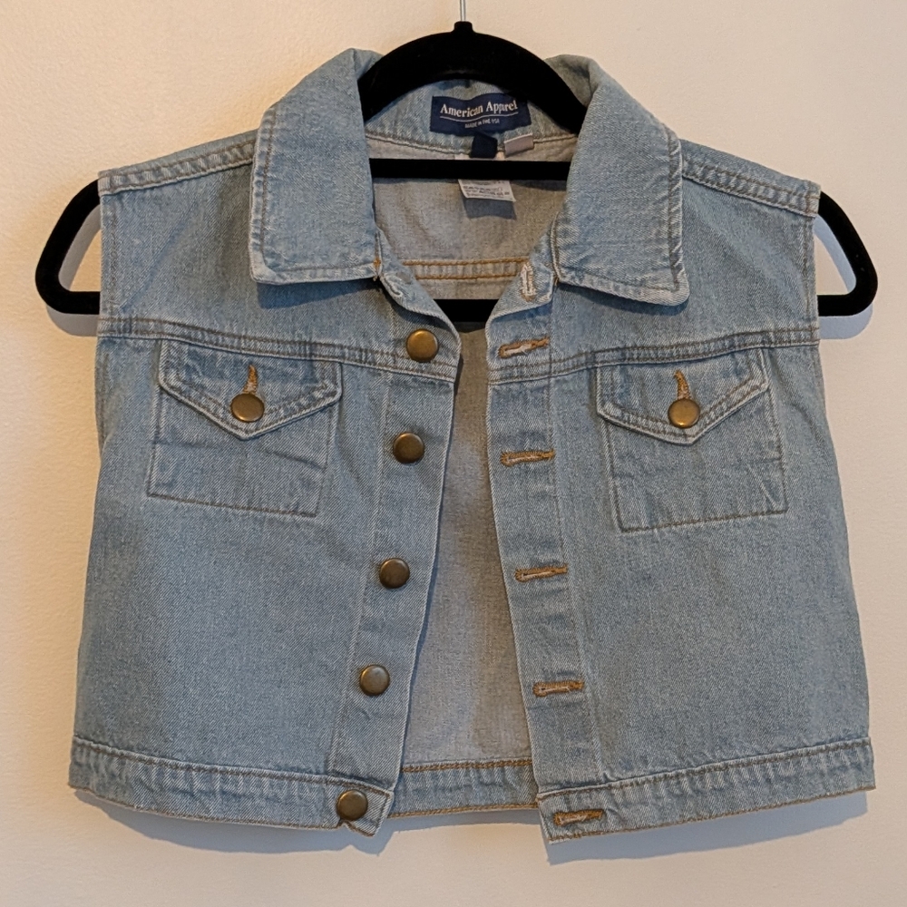 American Apparel Cropped Denim Vest